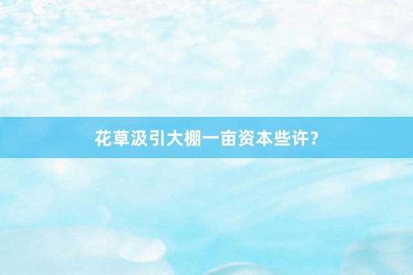 花草汲引大棚一亩资本些许？