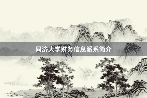 同济大学财务信息派系简介